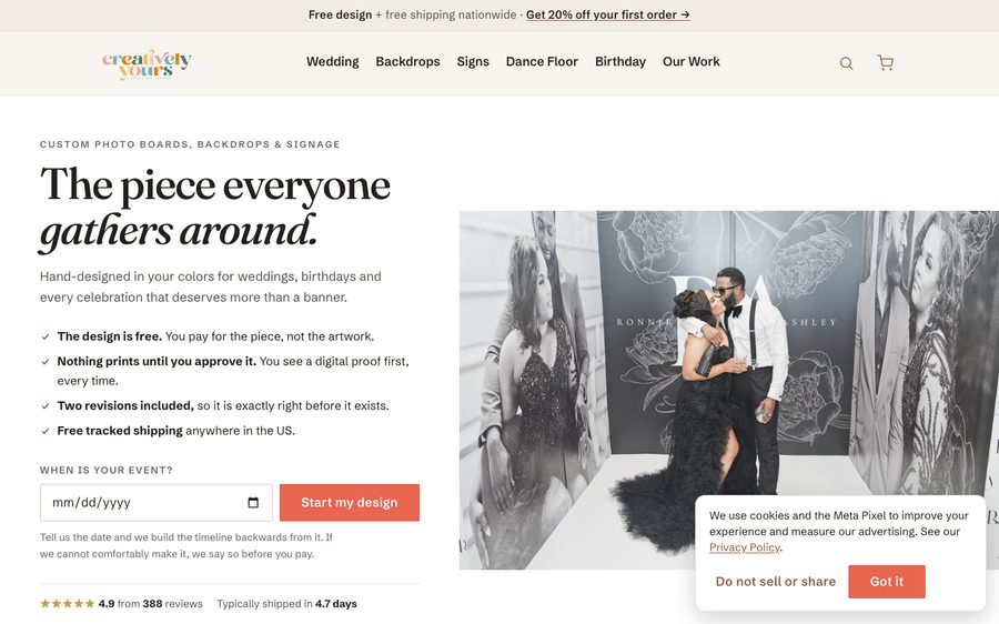Creatively Yours website