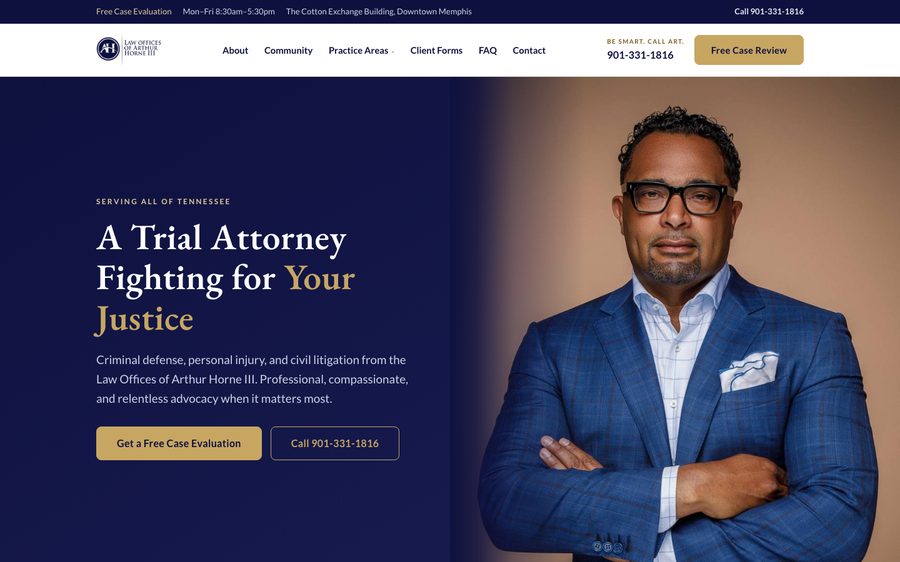 Horne Law Firm website